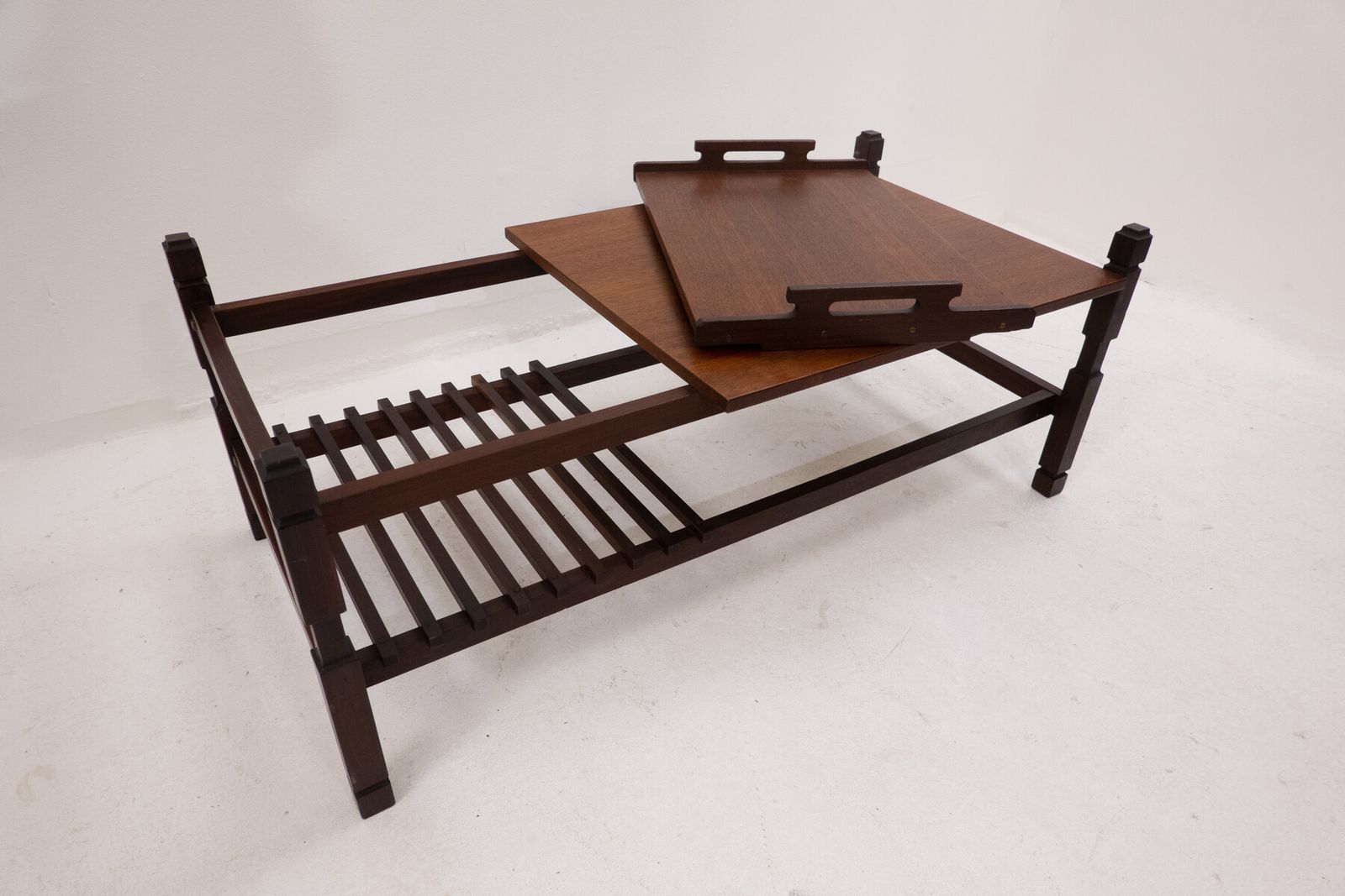 Mid Century Modern Coffee Table With Removable Tray photo Furniture