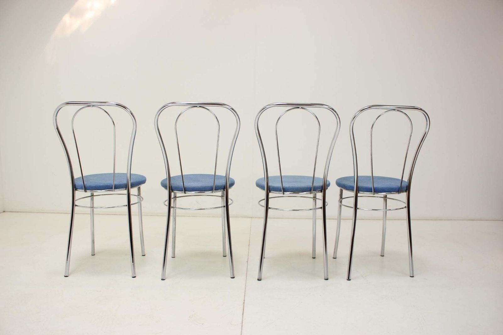 1980s Set Of Four Chrome Dining Chairs, Italy photo for sale