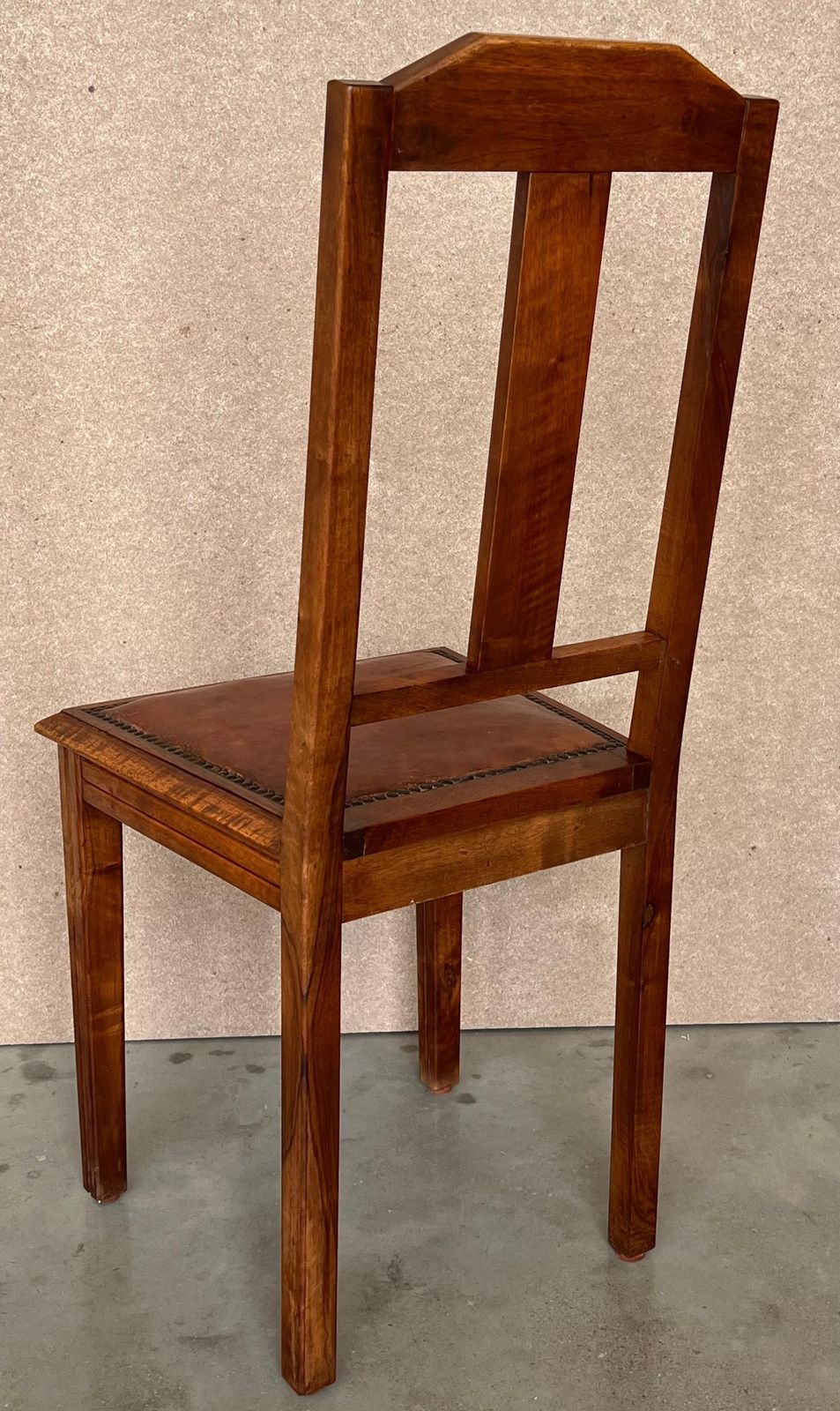 Ensemble de six chaises de salle à manger modernistes Art déco en chêne, dans le style de Charles Dudouyt, années 1930-1940 photo 4104.0