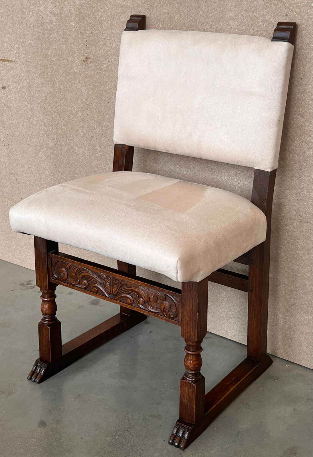 19th Set Of Six Spanish Carved Walnut Dining Chairs photo Furniture