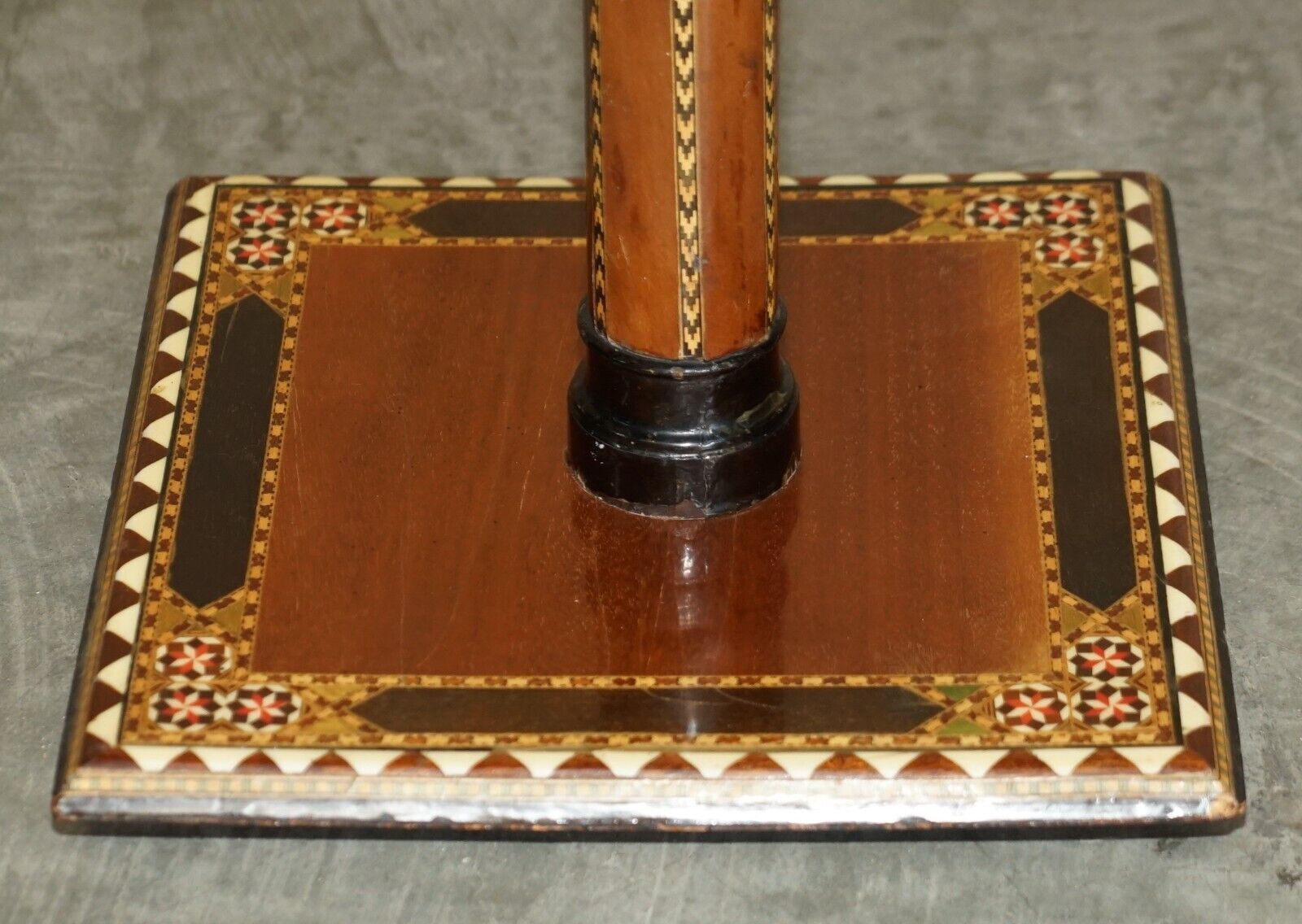 Stunning Antique Anglo Indian Circa 1920 Chess Board Games Table Twin Drawers photo vintage