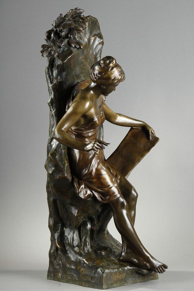 Sculpture Memoria In Patinated Bronze Signed Emile Louis Picault Late 19th Century photo for sale
