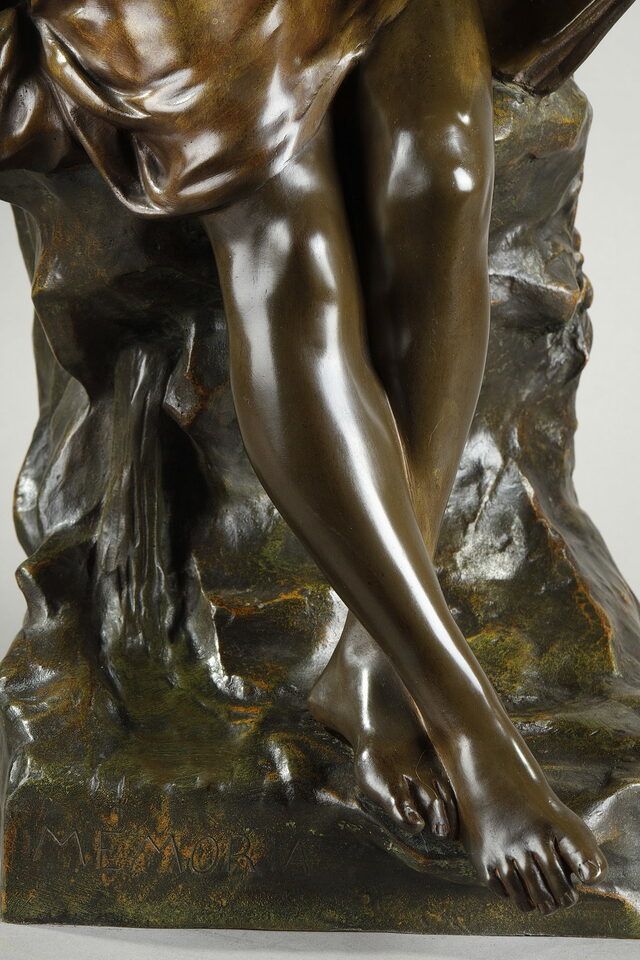 photo buy Sculpture Memoria In Patinated Bronze Signed Emile Louis Picault Late 19th Century
