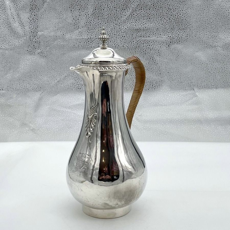 Mid 18th Century Antique George II Silver Coffee Jug London 1759 Augustin Le Sage photo Home Decor