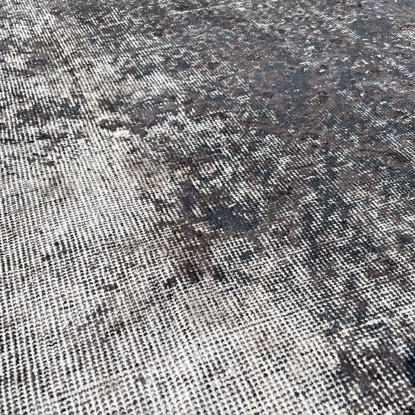 Distressed Turkish Rug 194 X 117 Cm Wool Vintage Rug, Over Dyed Gray photo vintage