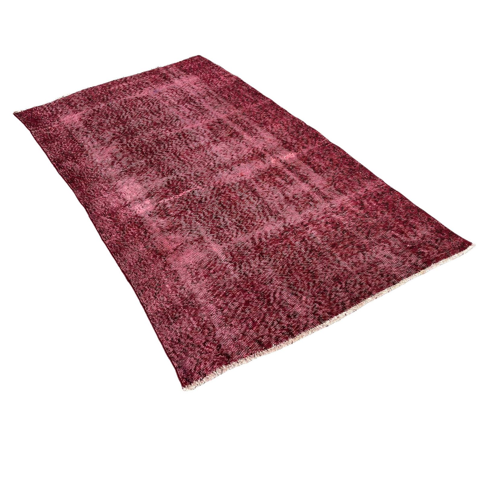 Distressed Turkish Rug 196 X 110 Cm Wool Vintage Rug, Over Dyed Red Carpet photo 426.0