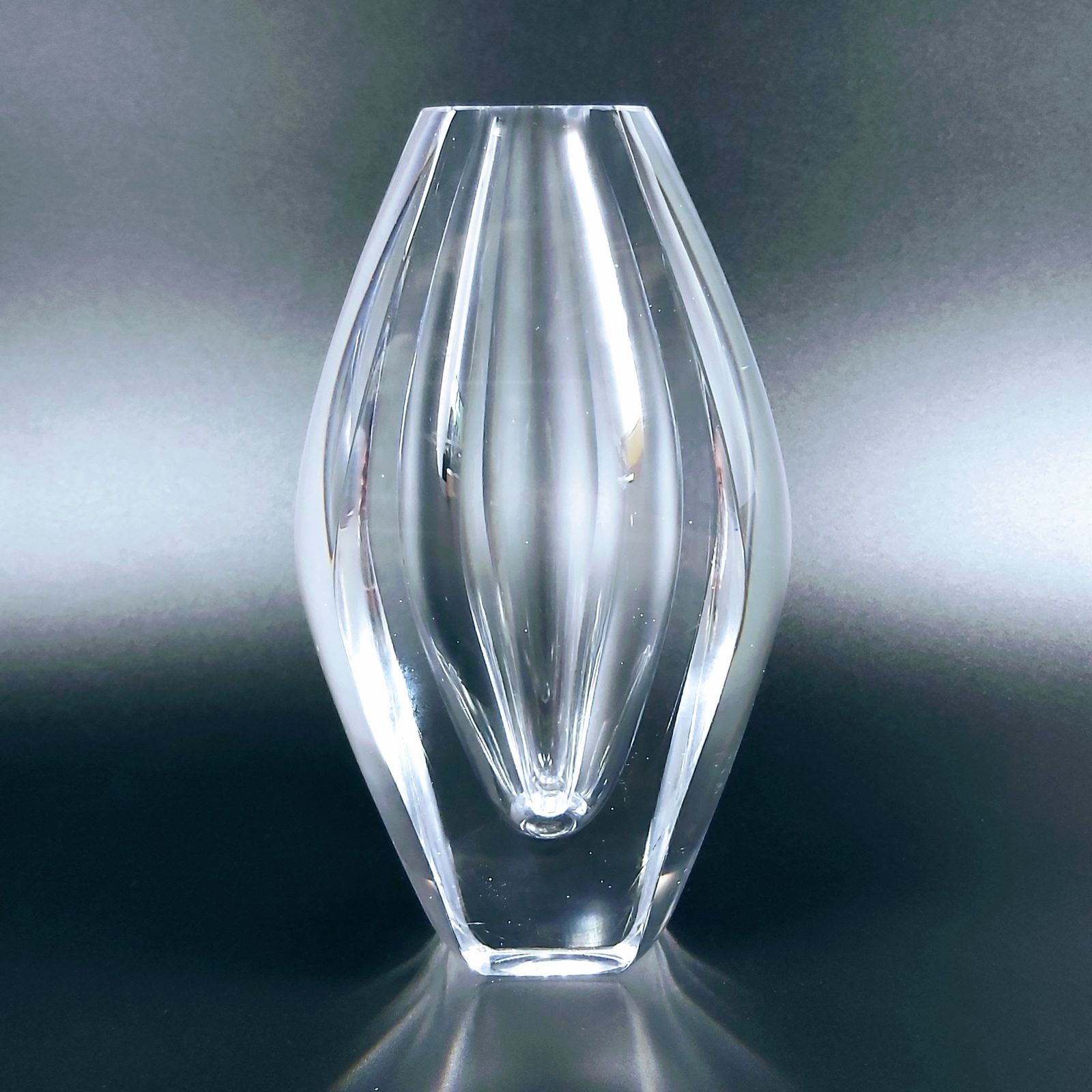 Signed Mid Century Scandinavian "Ventana" Glass Vase By Mona Morales Schildt For Kosta, Sweden, 1950s photo furniture