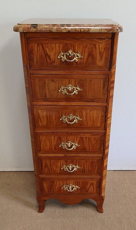 Small Chiffonier In Wooden Veneer, Stamped Boudin, Transition Period Louis XIV / Louis XV – 1760 photo for sale
