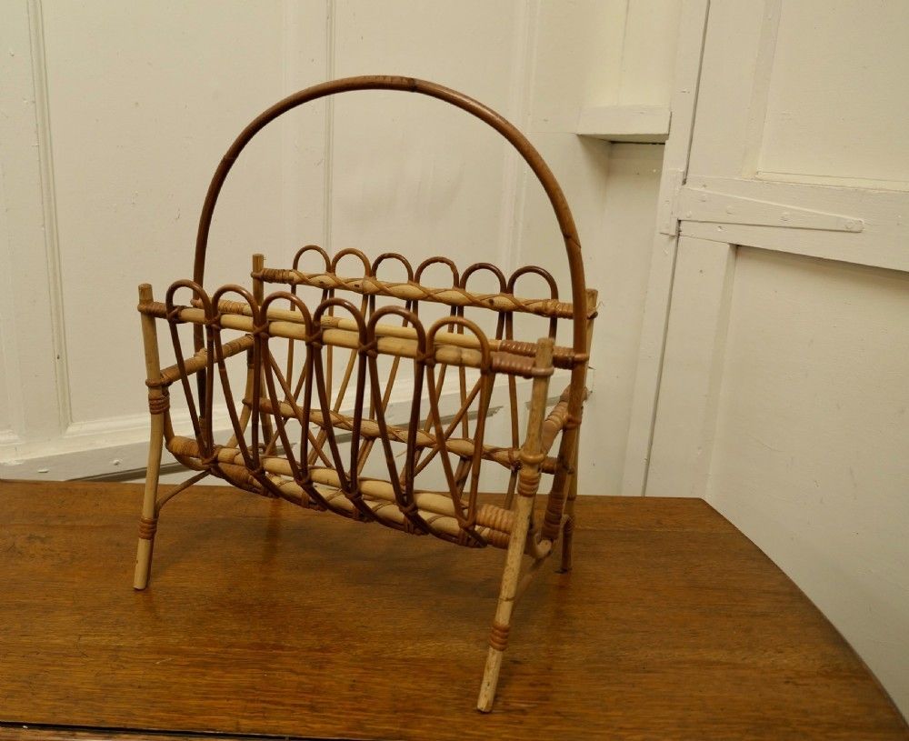 Mid Century Bamboo Magazine Rack