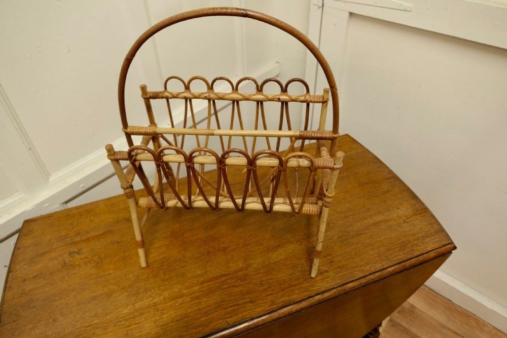 Mid Century Bamboo Magazine Rack photo for sale