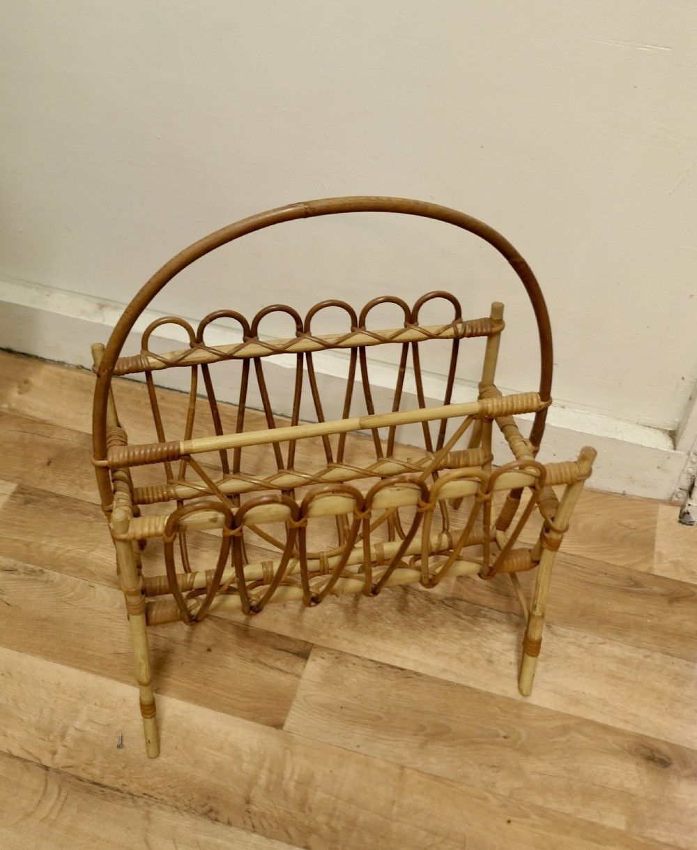 Mid Century Bamboo Magazine Rack photo Home Decor