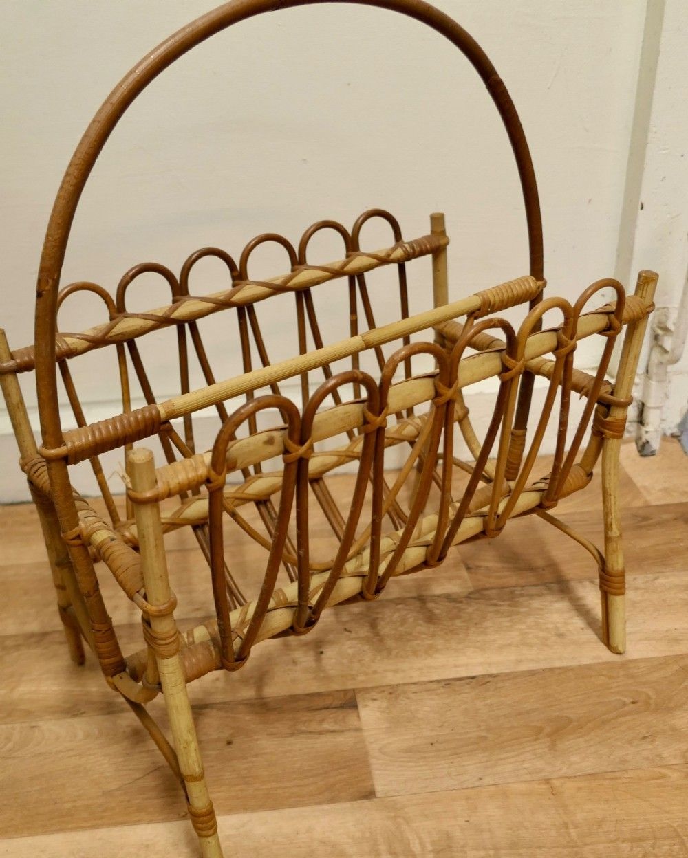 Mid Century Bamboo Magazine Rack photo 270.0