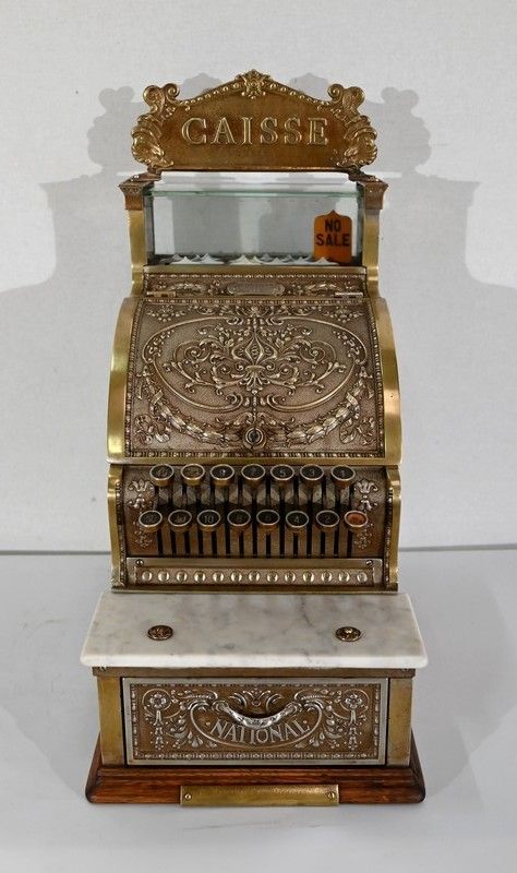 Small Cash Register Model In Chiseled Bronze, "National Cash Register Co.", Model 312   Early 20th Century photo furniture