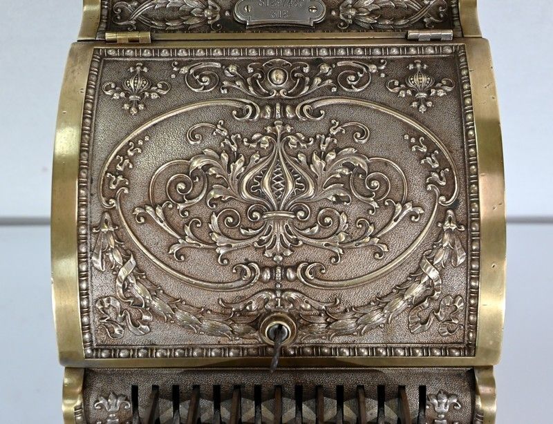 photo for sale Small Cash Register Model In Chiseled Bronze, "National Cash Register Co.", Model 312   Early 20th Century