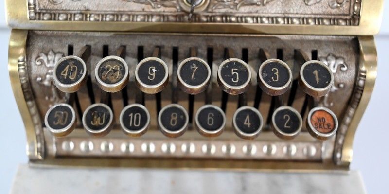 Home Decor Small Cash Register Model In Chiseled Bronze, "National Cash Register Co.", Model 312   Early 20th Century photo