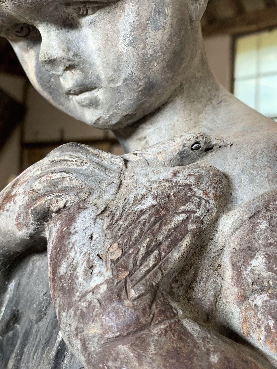 photo for sale Pair Of 19th Century Lead Statues