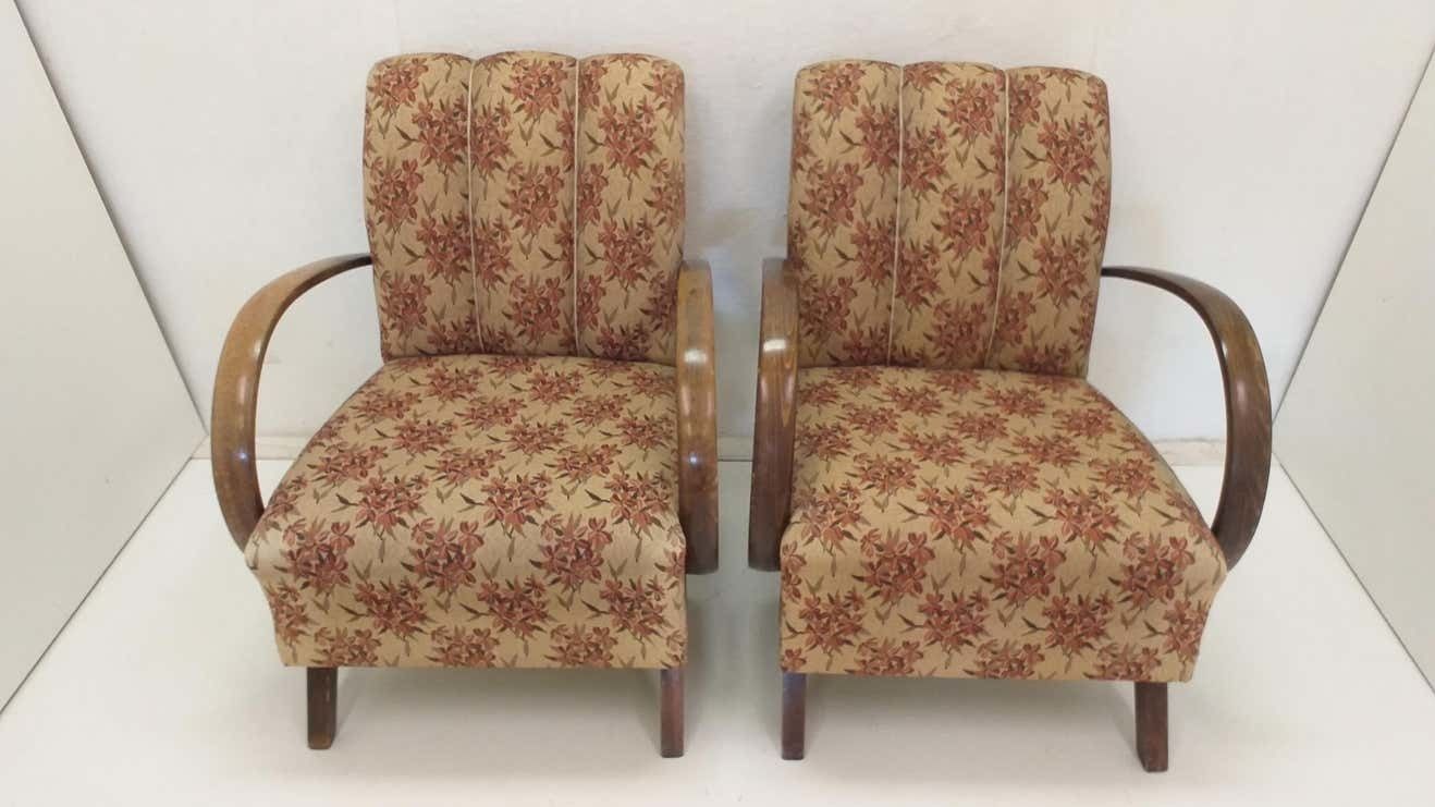 Set Of 2 Armchairs Halabala And Coffee Table For Up Závody Czechoslovakia photo 2729.0