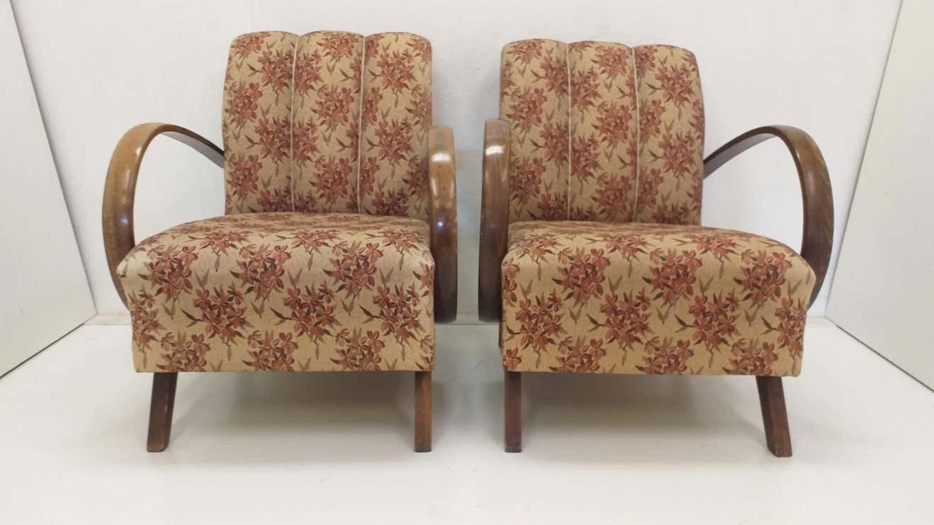 Set Of 2 Armchairs Halabala And Coffee Table For Up Závody Czechoslovakia photo vinterior
