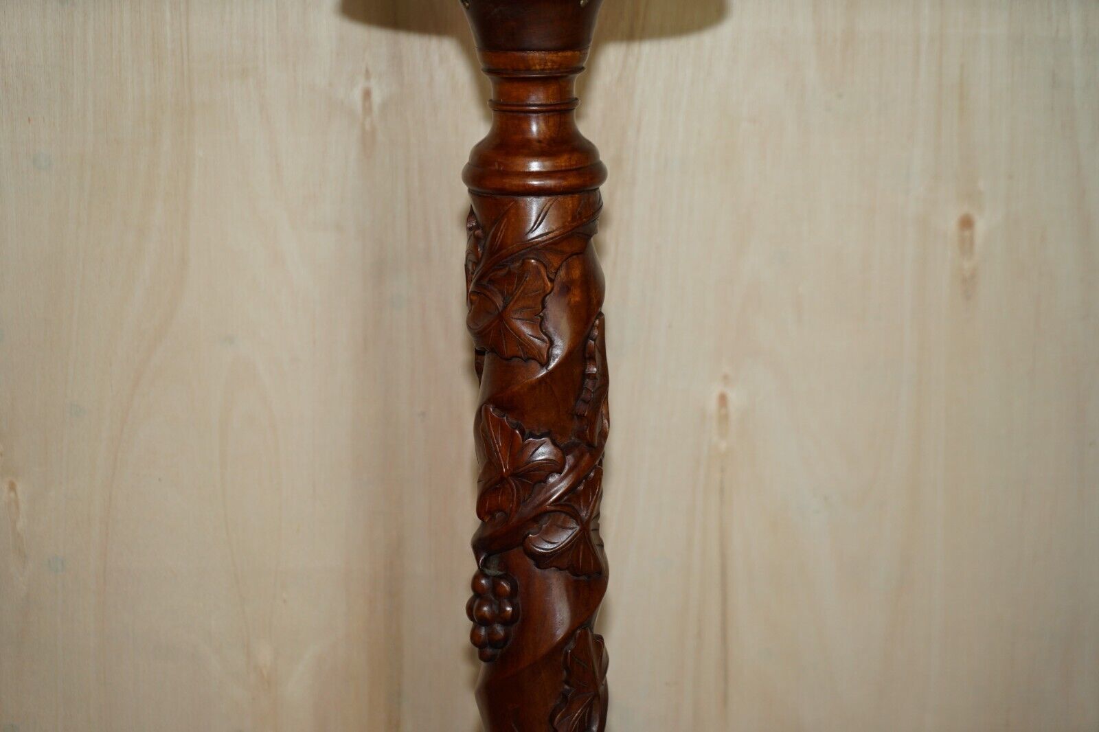 Pair Of Fruitwood Vine Hand Carved Jardiniere Display Stands Claw & Ball Feet photo buy