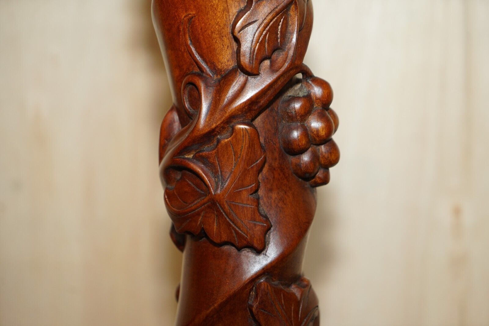 1500.0 Pair Of Fruitwood Vine Hand Carved Jardiniere Display Stands Claw & Ball Feet photo