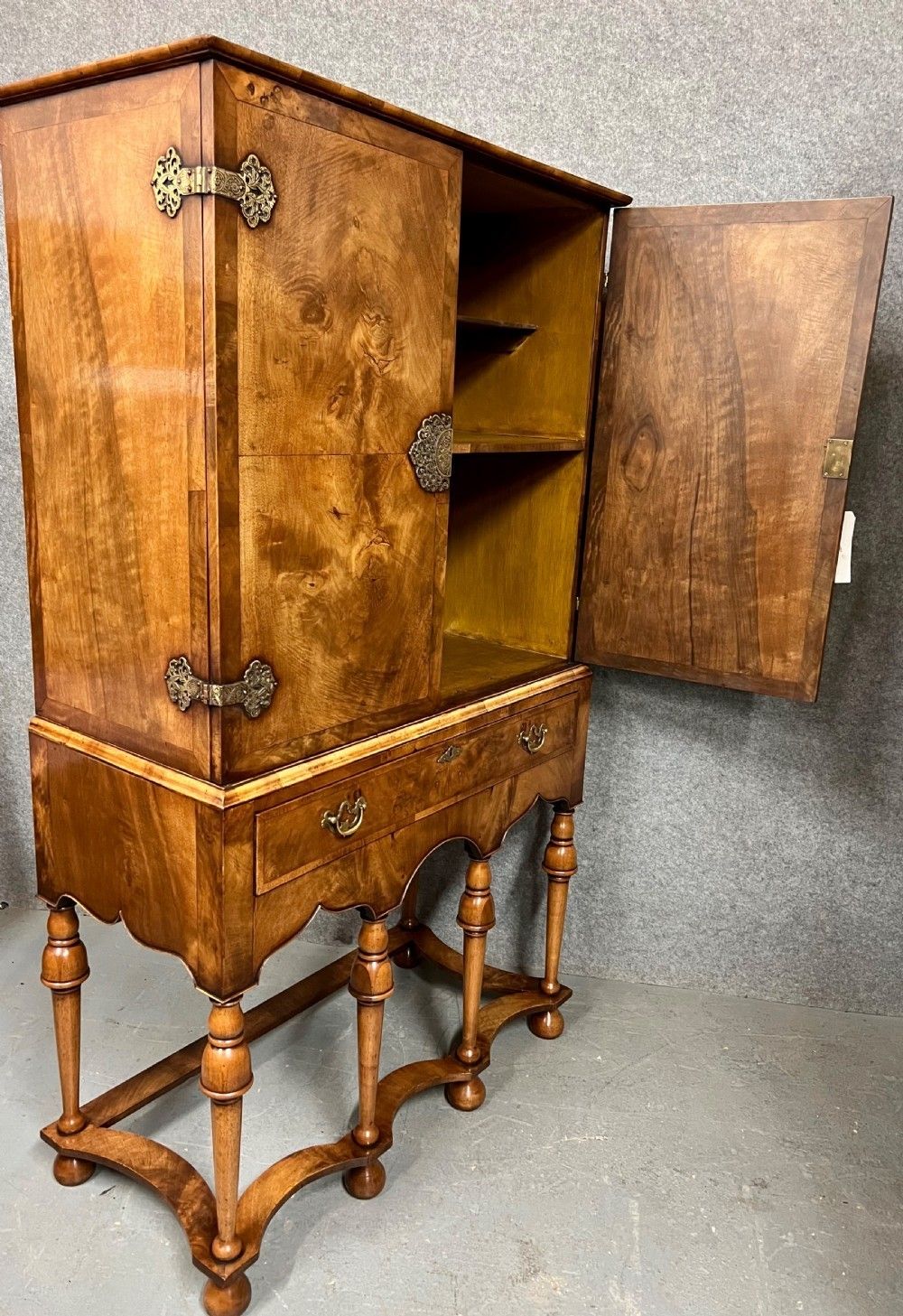 William & Mary Style Walnut Cocktail Cabinet photo for sale