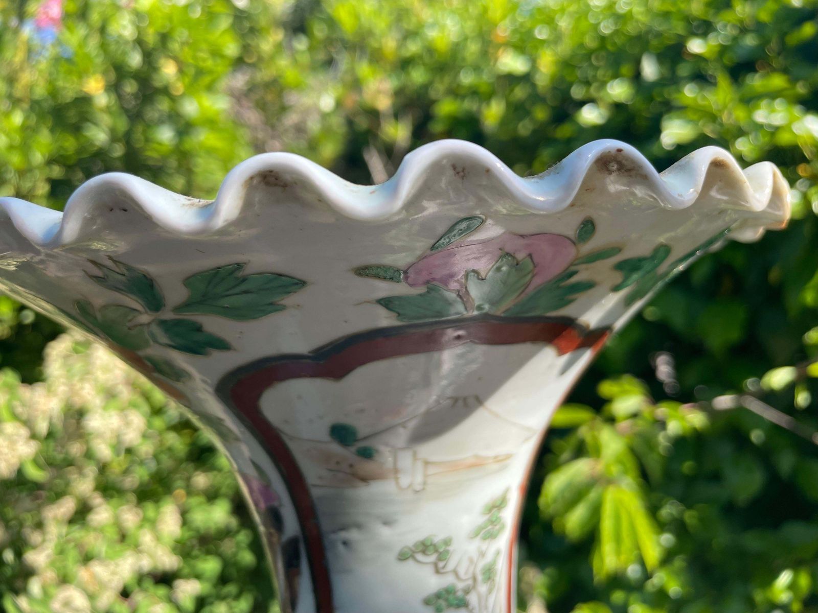 photo furniture Japanese Imari Porcelain Trumpet Neck Floor Vase, 1930, Samourai