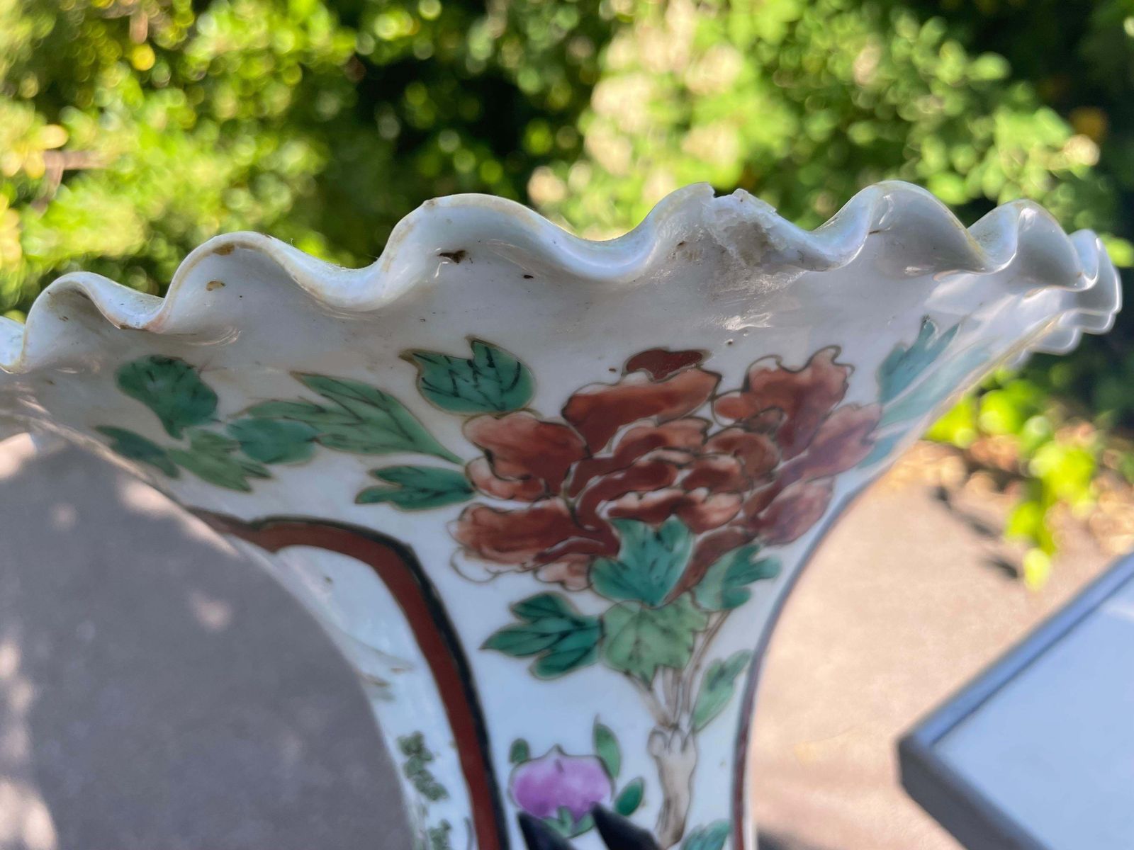 photo for sale Japanese Imari Porcelain Trumpet Neck Floor Vase, 1930, Samourai