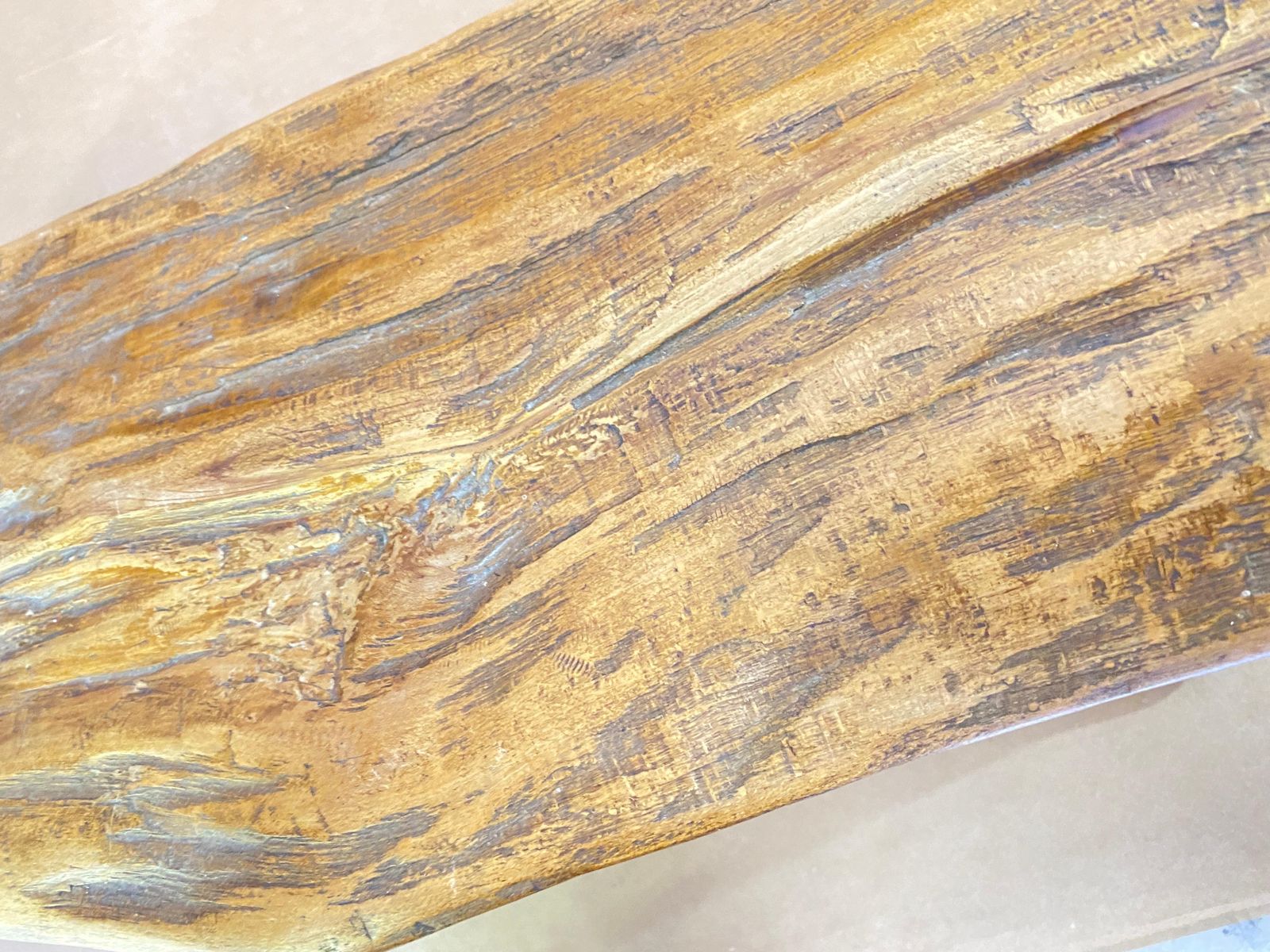 Primitive Brutalist French Circa 1950, Small Size, France, Old Patina, Brown photo for sale