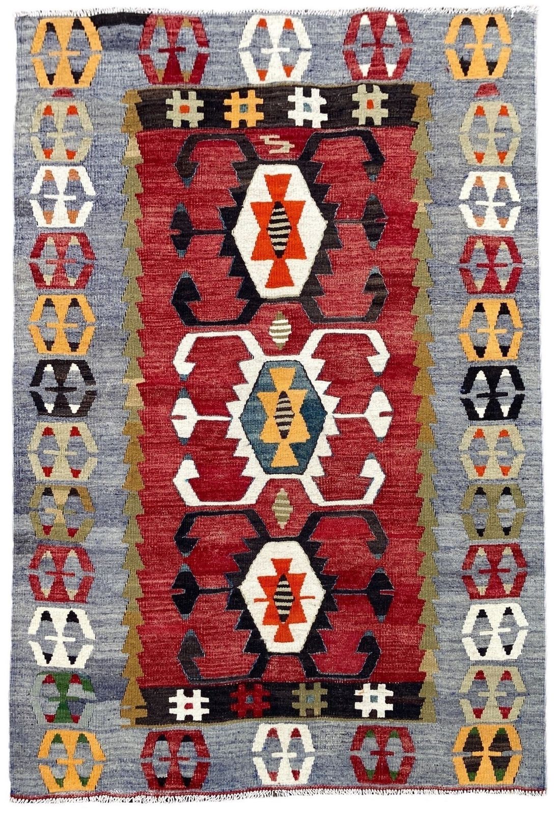 Vintage Anatolian Kilim 1.38m X 0.97m
