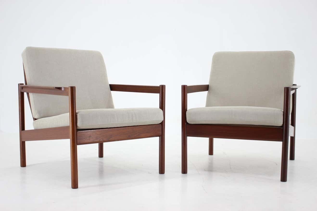 1960s Kai Kristiansen Model Kk161 Pair Of Teak Armchairs For Magnus, Denmark photo for sale