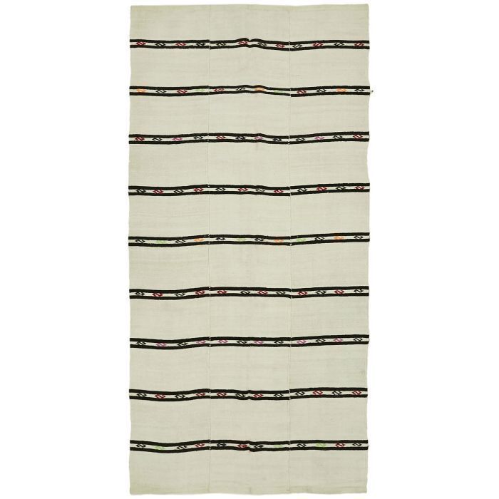 Turkish Beige Hemp Kilim Rug 192 X 376 Cm