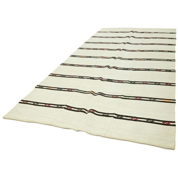 Turkish Beige Hemp Kilim Rug 192 X 376 Cm photo for sale