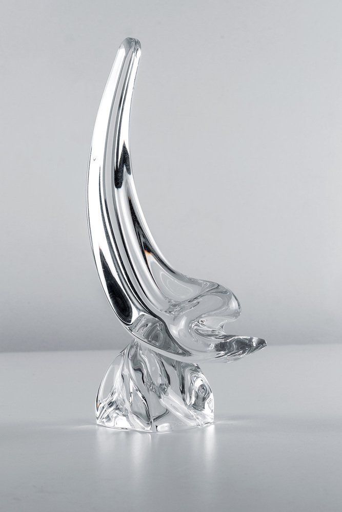 Dolphin Sculpture In Crystal Glass From Daum France, 1960s photo furniture