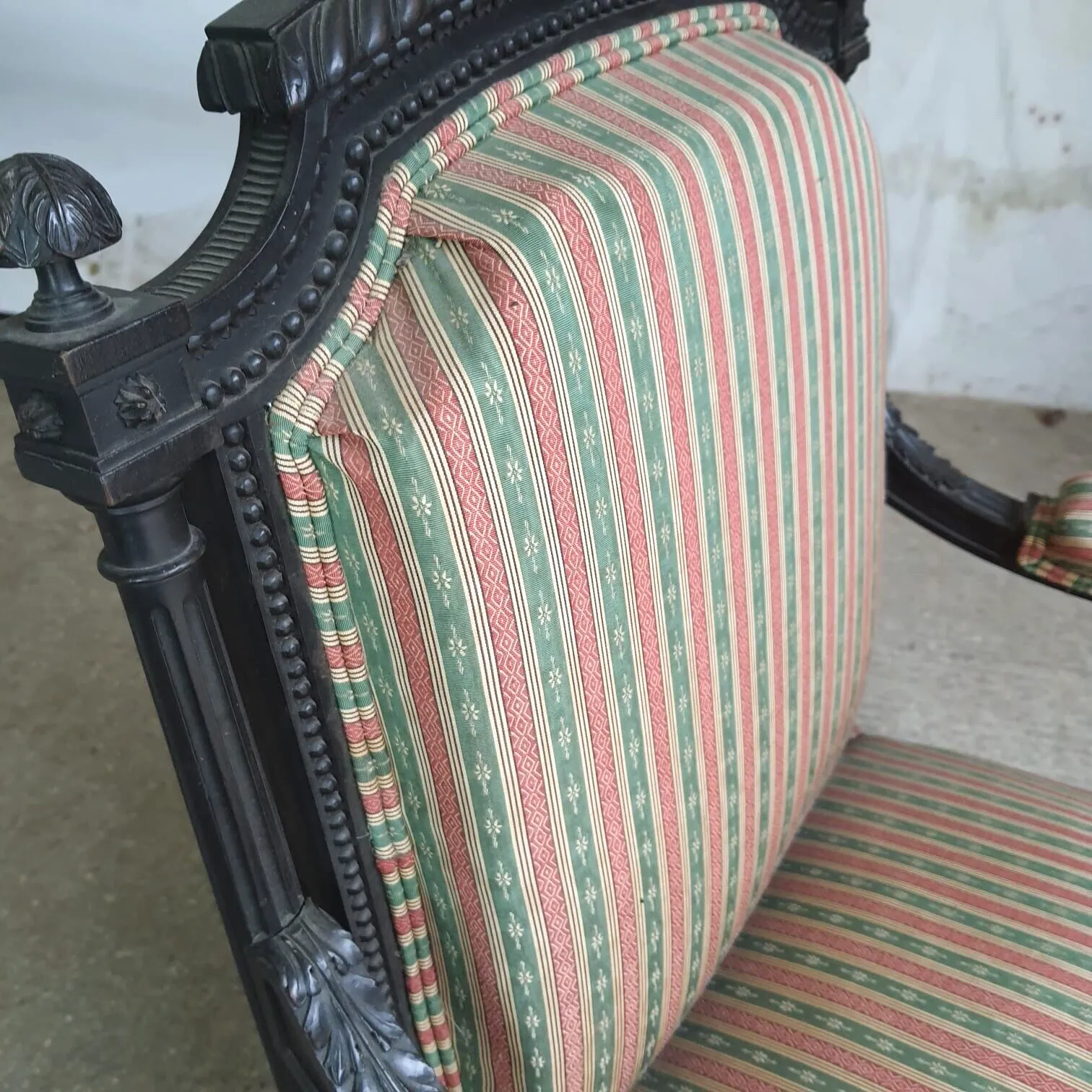 Antique Victorian Ebonised Open Armchair Deep Sprung Carved photo Furniture