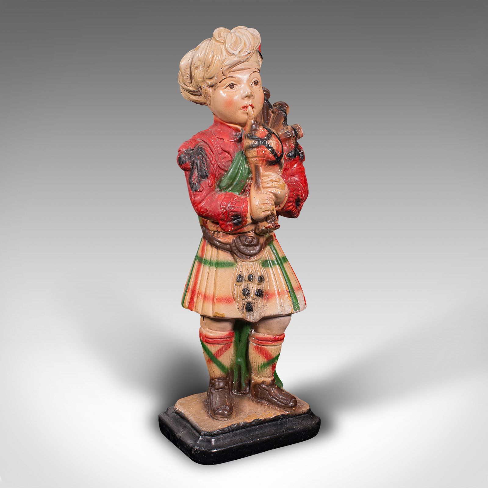 Antique Decorative Piper Figure, Scottish, Statue, After Scots Guards