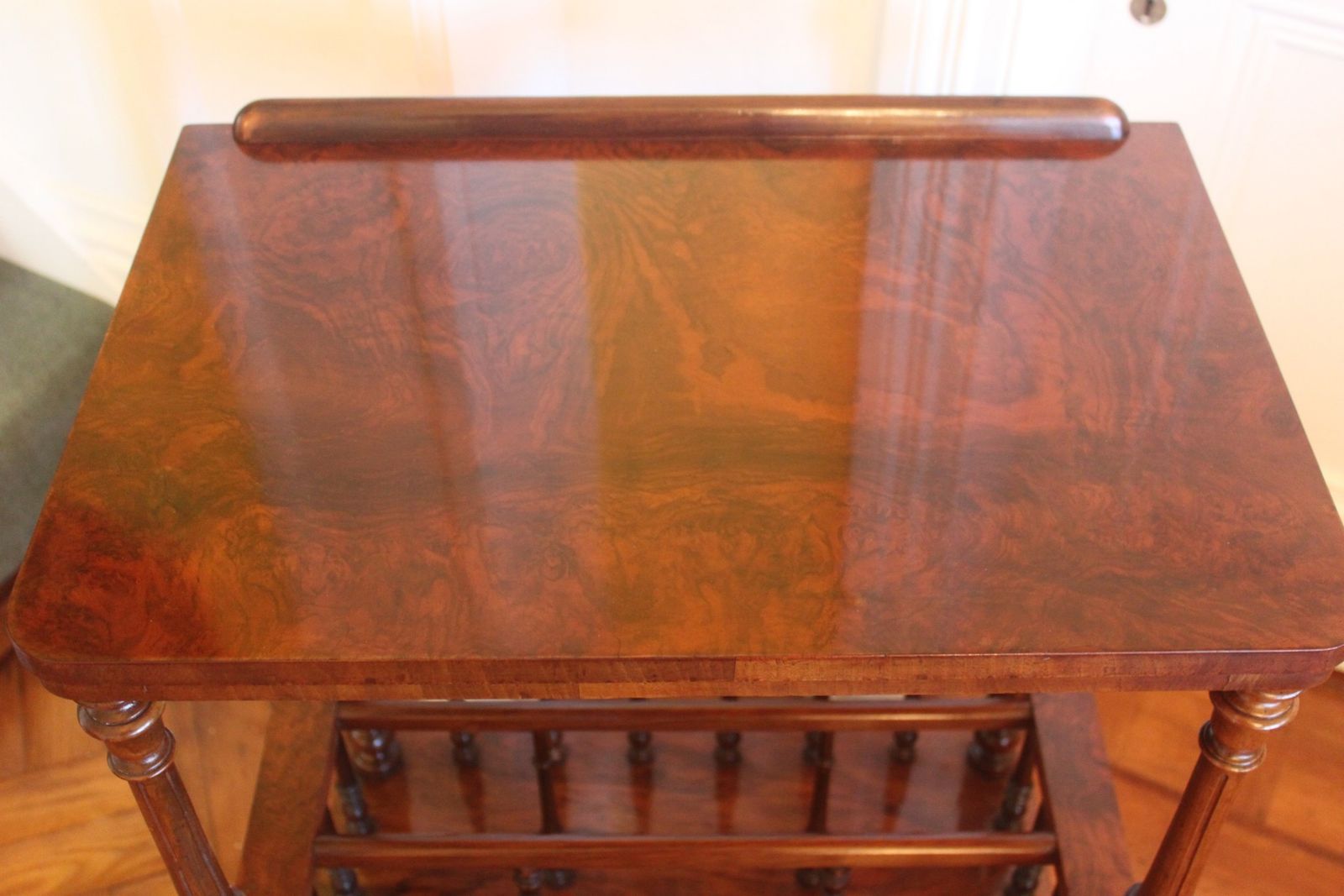 Victorian Burr Walnut Canterbury What Not photo for sale