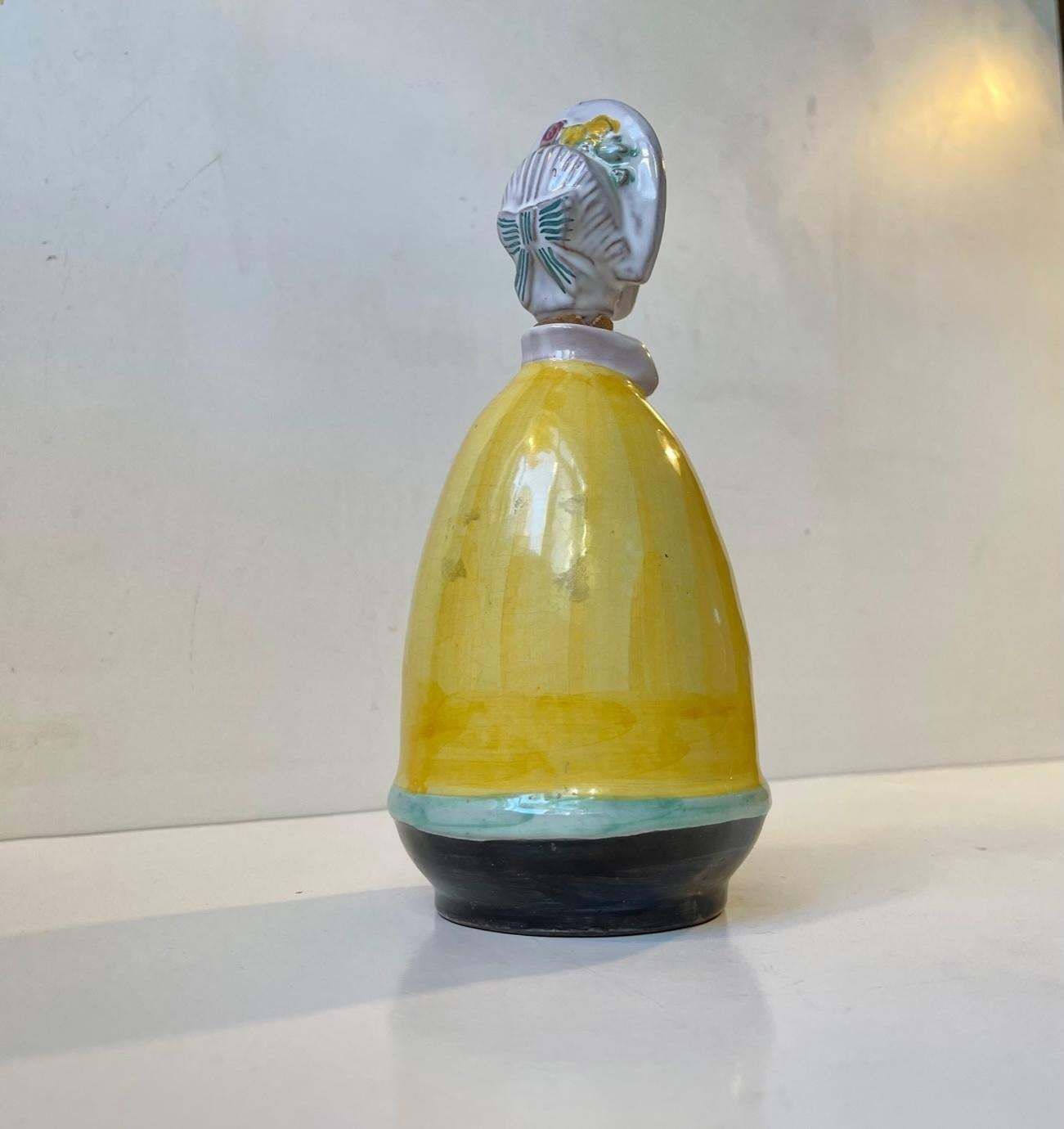 photo furniture Hand Painted Dressed Woman Decanter By Johgus Bornholm, 1950s
