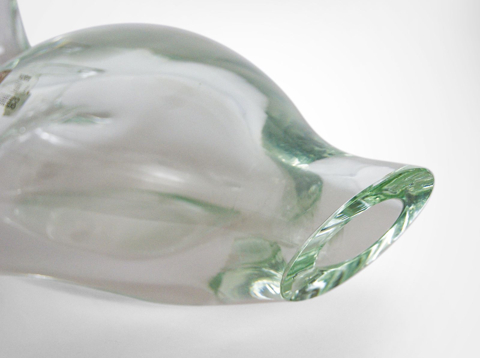 photo for sale Licio Zanetti Murano Large Swan Sculpture In Clear Glass 4.65kg Labeled