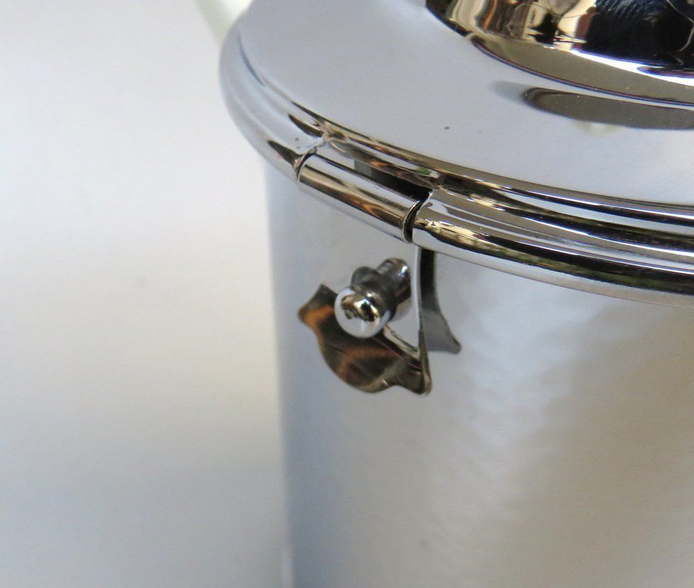 photo vinterior Coffee Making Set In Chrome Plated Metal & Porcelain, 1950s, Set Of 4