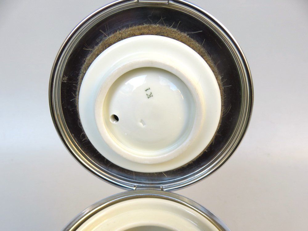 photo vintage Coffee Making Set In Chrome Plated Metal & Porcelain, 1950s, Set Of 4