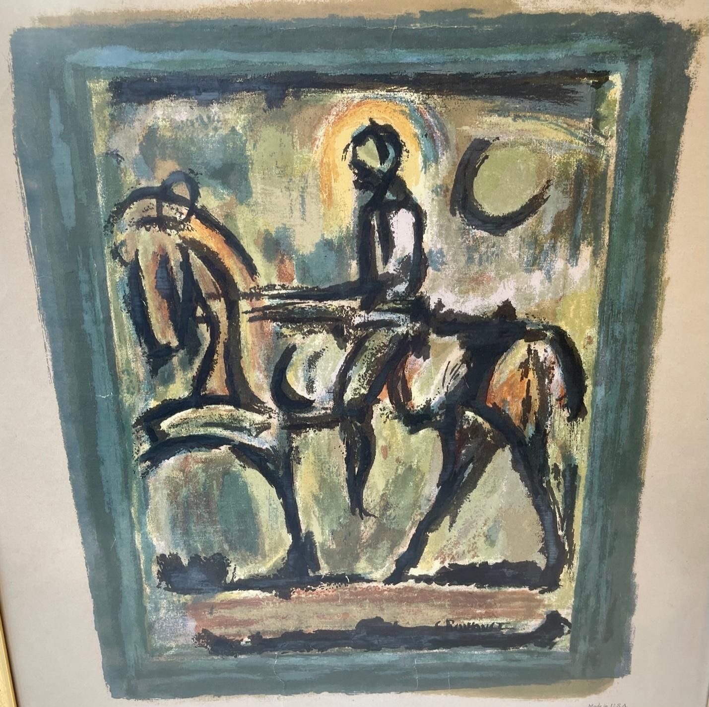 Jeanne D' Arc By Georges Rouault Lithographic Color Print, 1940s New York photo Art