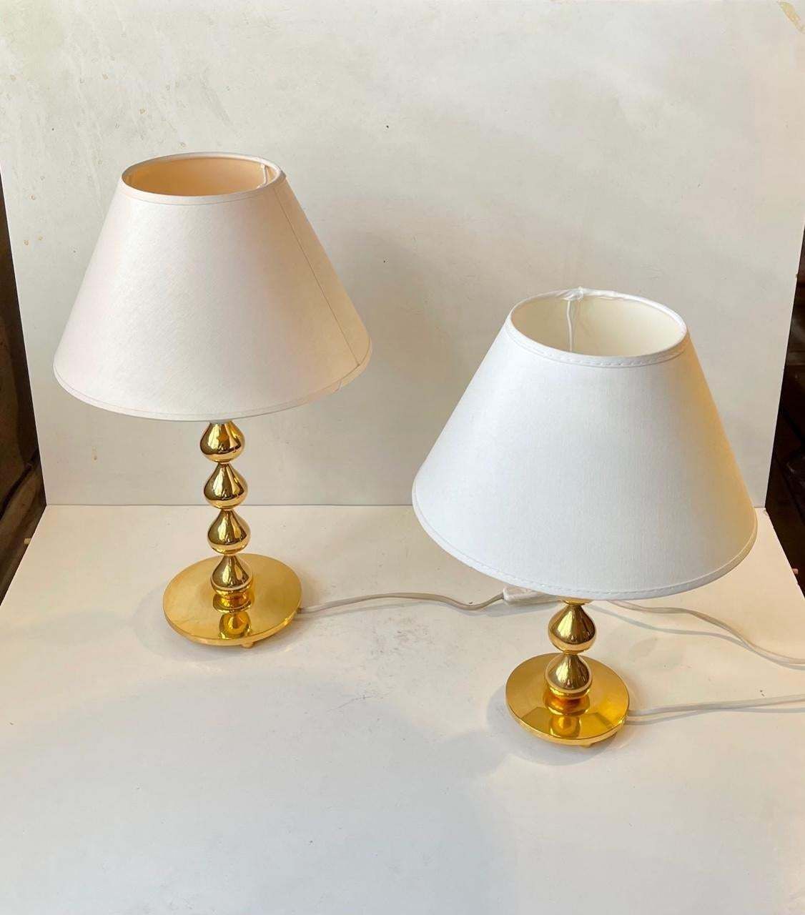 Scandinavian 24 Carat Gold Plated Teardrop Table Lamps By Hugo Asmussen, 1970s photo furniture