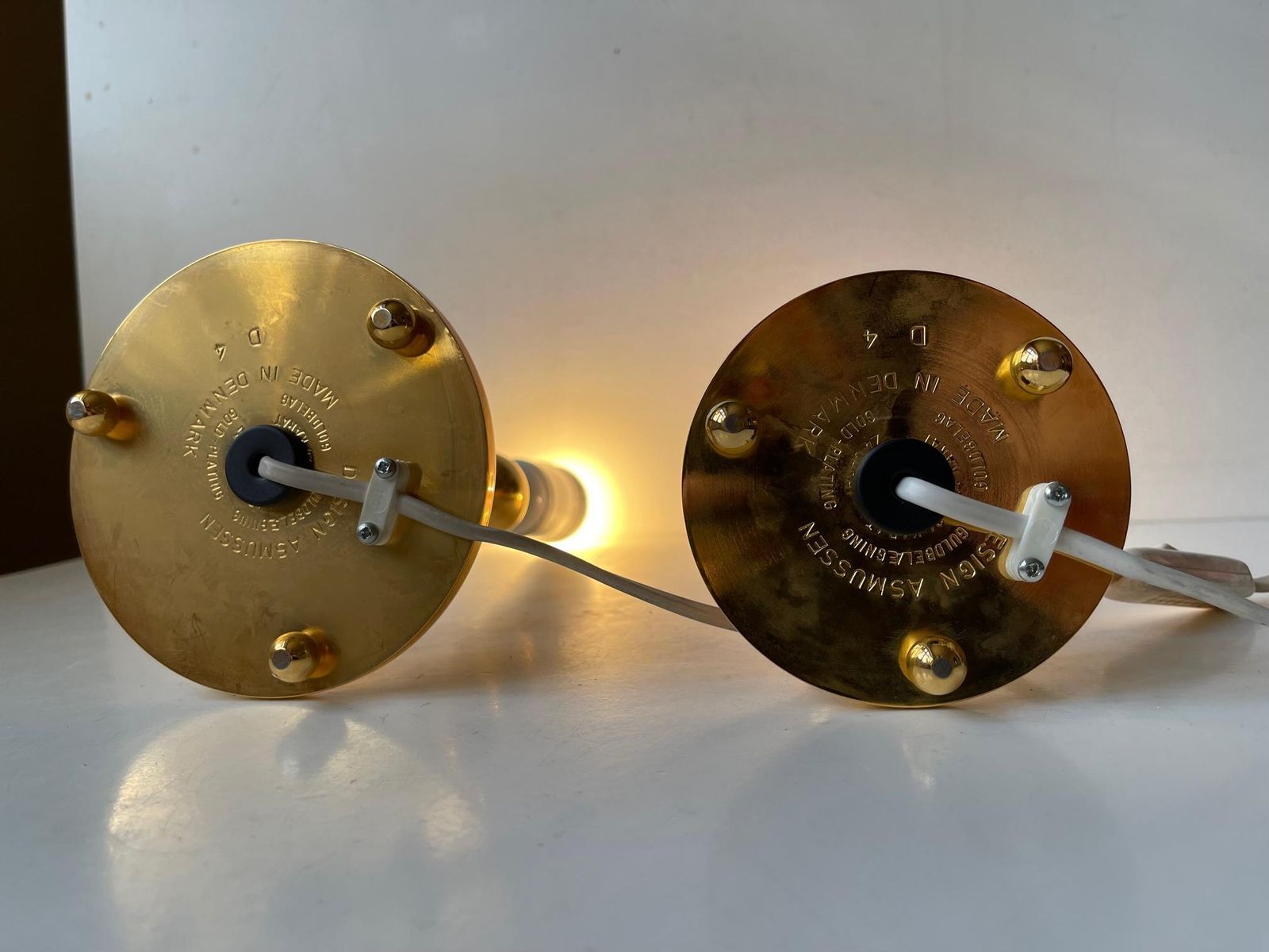 Scandinavian 24 Carat Gold Plated Teardrop Table Lamps By Hugo Asmussen, 1970s photo Lighting