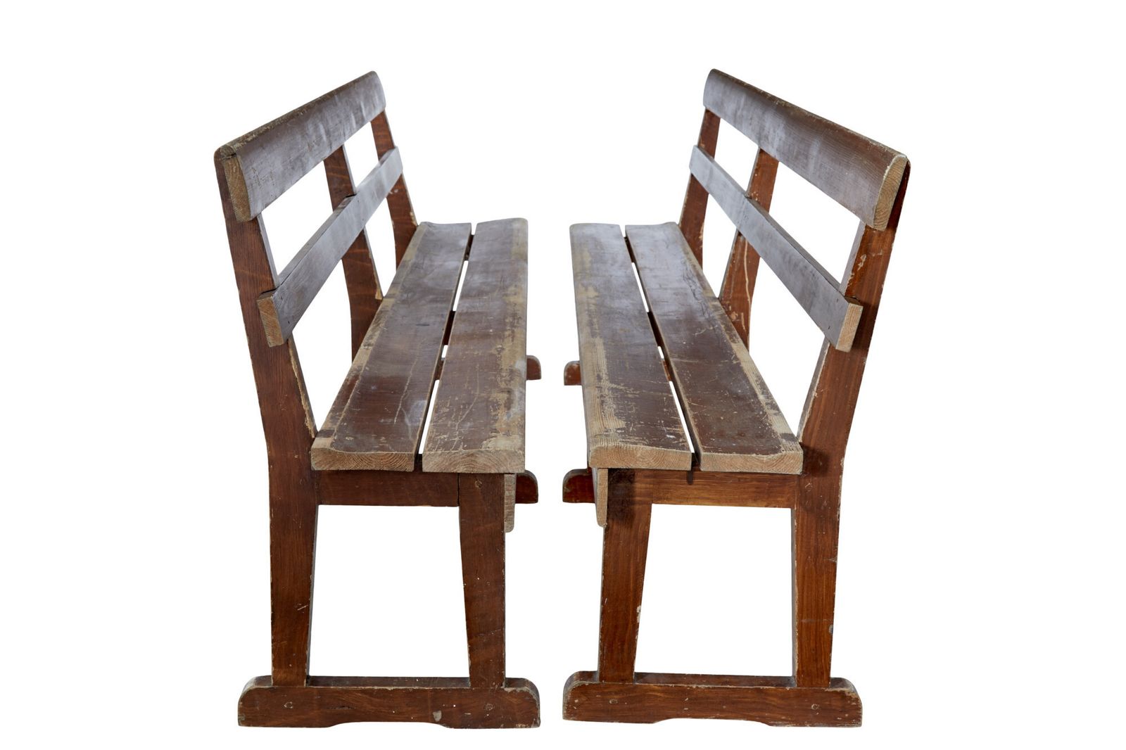 Pair Of Scandinavian Painted Pine Benches photo vinterior