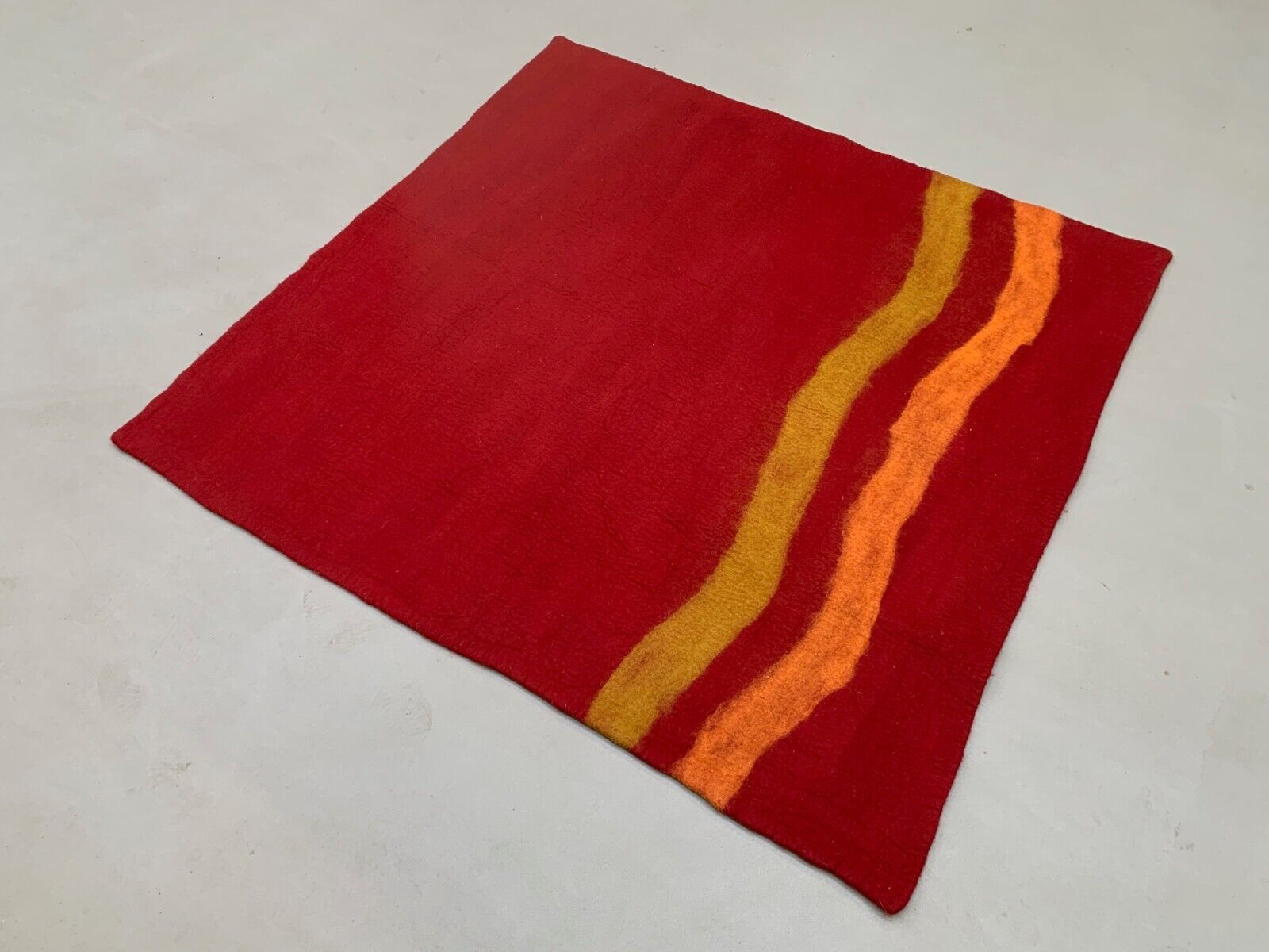 Vintage Turkish Felt Kilim Rug, 140x137 Cm Square Wall Decor, Hanging photo for sale