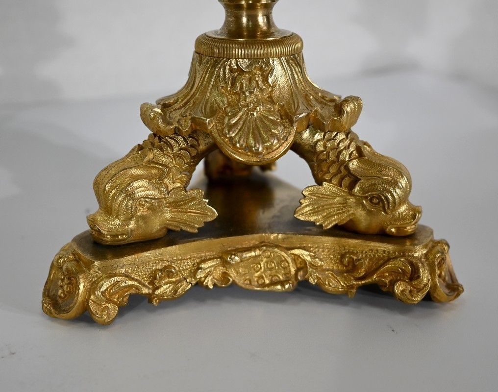 photo for sale Pair Of Bronze Candlesticks, Restoration Period   Early 19th Century