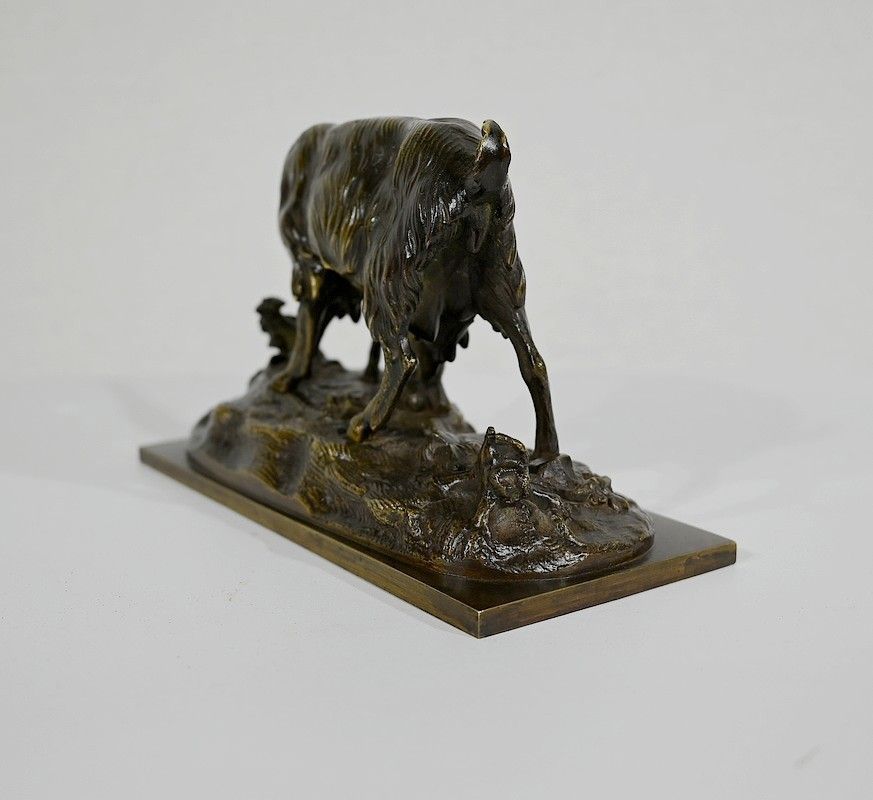 Bronze “The Goat And Its Kid” – Late 19th Century photo 1411.1