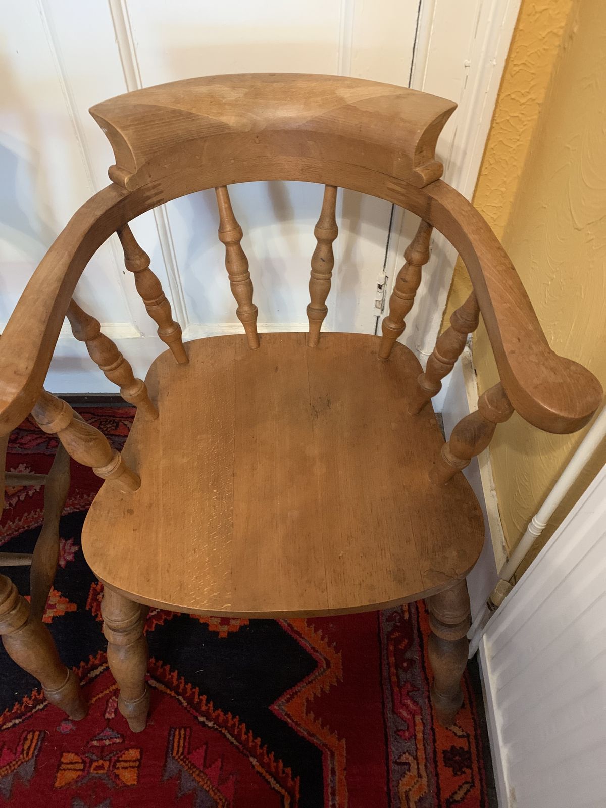 A Lovely Pair Of Quality Bow Backed Captains Chairs photo for sale
