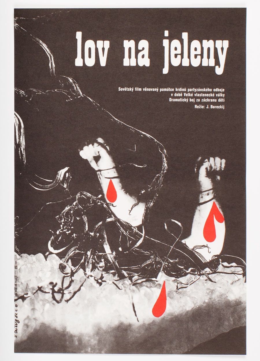 Original Film Poster, Dear Hunting, Karel Teissig, 1982, Genuine Czech Vintage Print