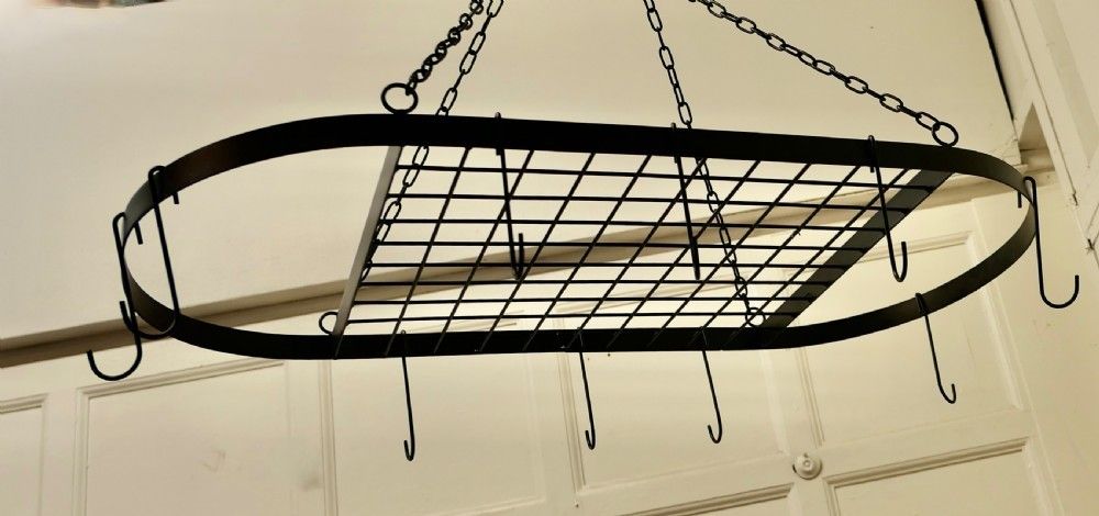 Large Oval Iron Game Hanger, Kitchen Utensil Or Pot Hanger photo vinterior